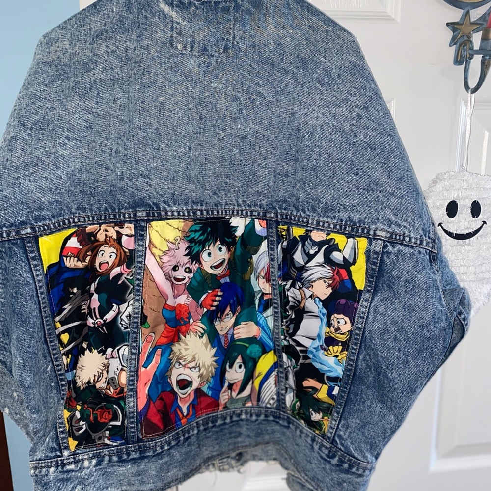 My hero academia repurposed vintage Jean jacket!